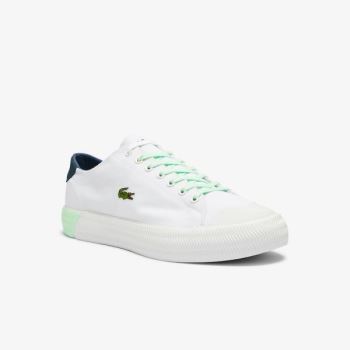 Lacoste Gripshot Canvas and Leather Plimsolls Pánské - Plátěné Boty Bílé / Světle Zelene | CZ-JHHrD3